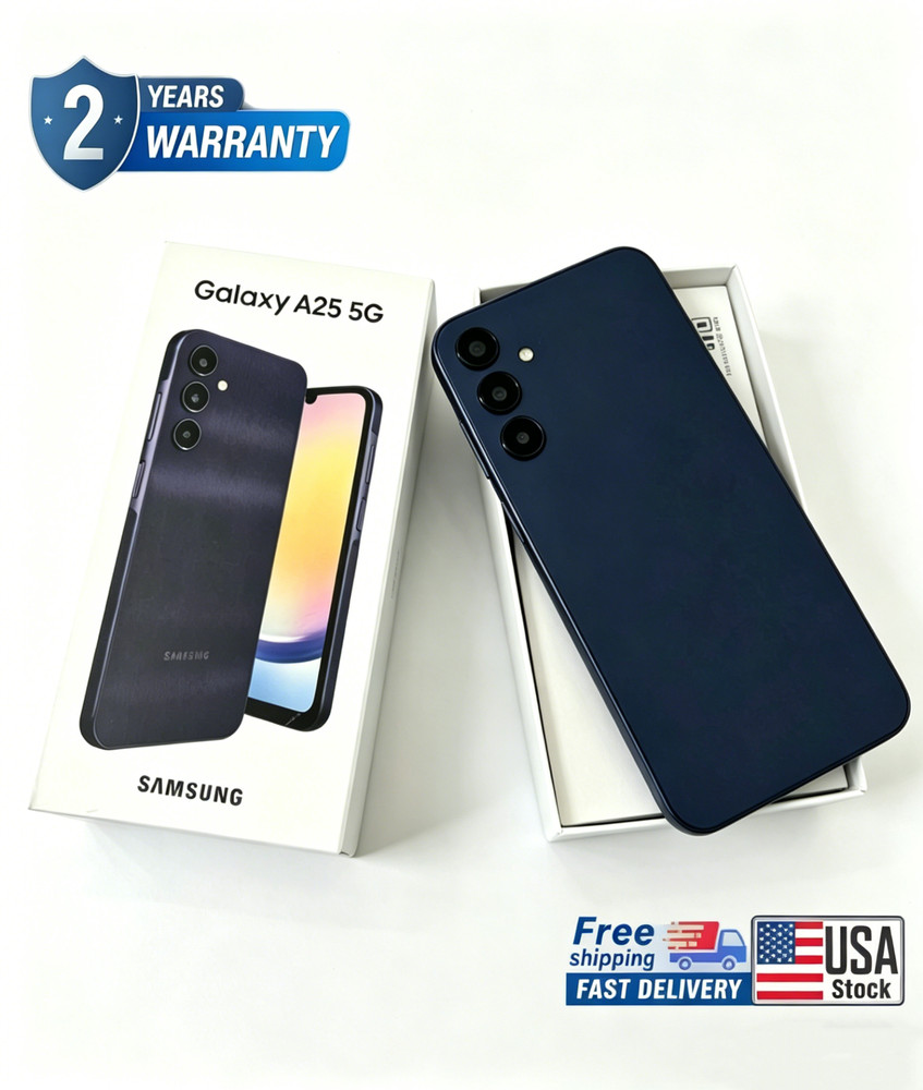NEW Samsung Galaxy A25 5G SM-S256VL 128GB 6GB 6.5″ Fully Unlocked – Blue Black