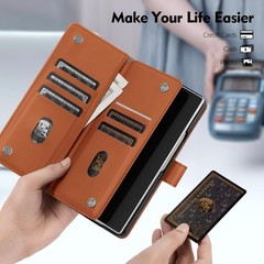 Samsung Galaxy Z Fold 6 Wallet Case with Card Holder, RFID Blocking PU Leather F