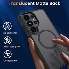 For Samsung Galaxy S26 Ultra Magnetic Matte Case 6.9-Inch Slim Translucent Black
