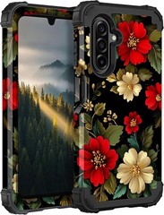 Unique Flower Pattern Samsung Galaxy A17 Case, Heavy Duty Dual Layer Shockproof