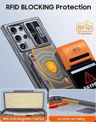 For Samsung Galaxy S24 Ultra Rugged Shockproof Case w/ Camera Cover & Kickstand