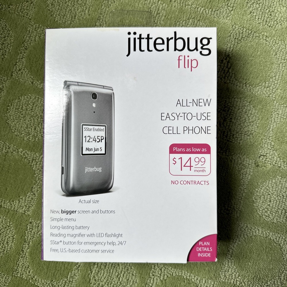 GreatCall Jitterbug Flip Easy-to-Use Cell Phone – Graphite