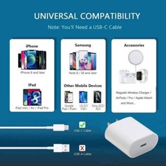 20W PD Super Fast Charger Wall Adapter Type-C Cable For Apple iPhone 14 13 12 11
