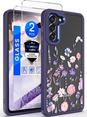 Samsung S21 5G Case Floral Military Grade Drop Tested Hard Back & Soft Edge Cove
