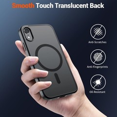 Magnetic for iPhone XR Phone Case Slim Translucent Matte Shockproof Black Cover