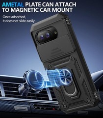 Google Pixel 10A Case with Screen Protector & Slide Camera Lens Cover, Black