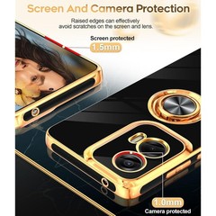 for Moto G-Stylus-5G-2024 Case with Tempered Glass Screen Protector, Rose Gold E
