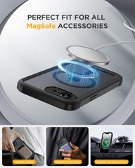 Black Bumper Case with Built-in Glass Screen Protector for iPhone 16e & 17e