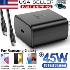 45W Type USB C Super Fast Wall Charger +6FT Cable For Samsung Galaxy S20 S21 S22