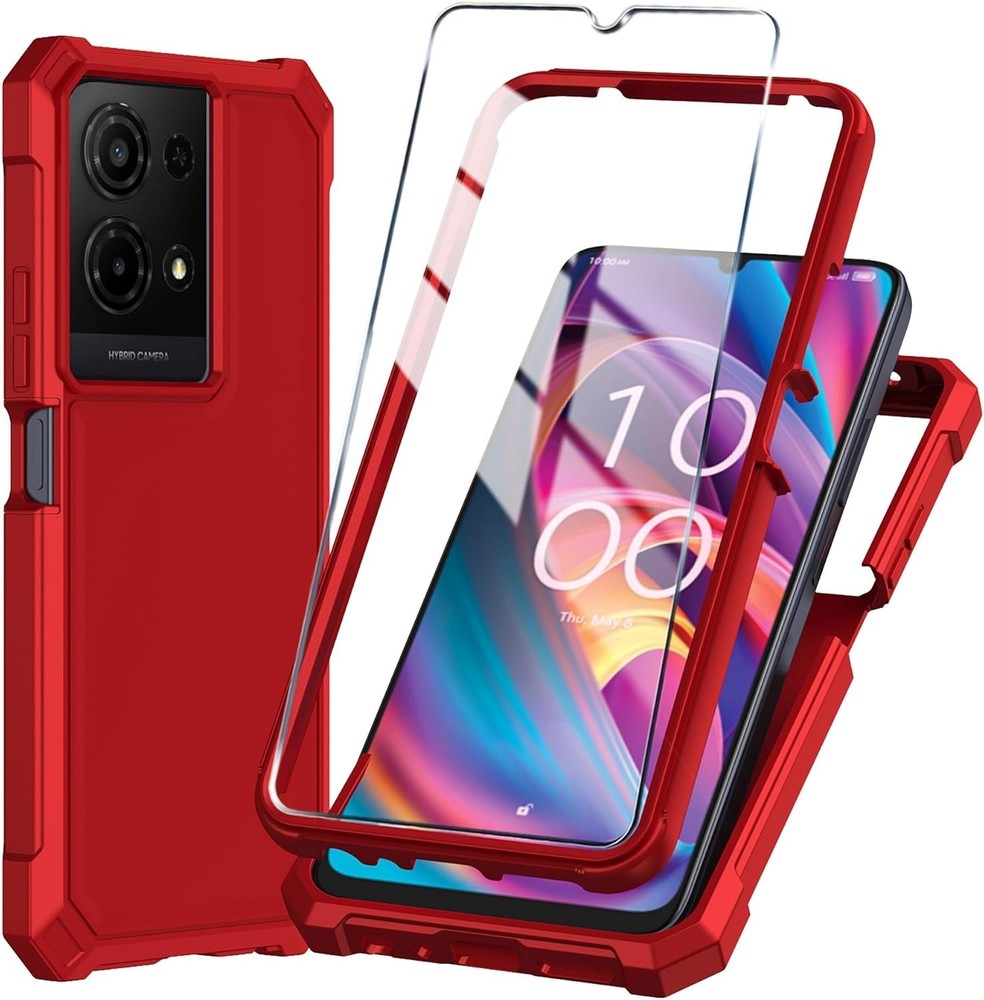 For TCL K32/K33 5G 2025 Phone Case with Tempered Glass Screen Protector,Slim Sof