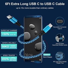 Fast USB-C Wall Charger Adapter for Samsung Galaxy S26 Ultra, Pixel 10a 6FT