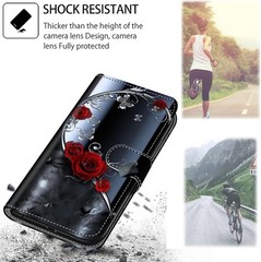 1. For Motorola Moto G Power 2025/2026 Case Wallet, Rose Butterfly, Shockproof