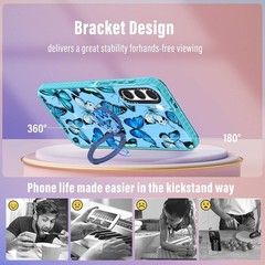 Samsung Galaxy S22 Case, Blue Butterfly Print Design for Women Girls Teens Cute