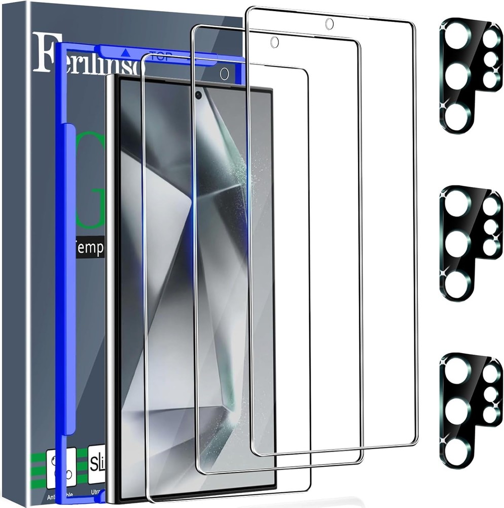 For Samsung Galaxy S24 Ultra Tempered Glass Screen and Camera Lens Protector 3+3