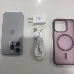 Apple iPhone 15 Pro – 512 GB -Natural Titanium Silver (Unlocked) EUC 90% Health