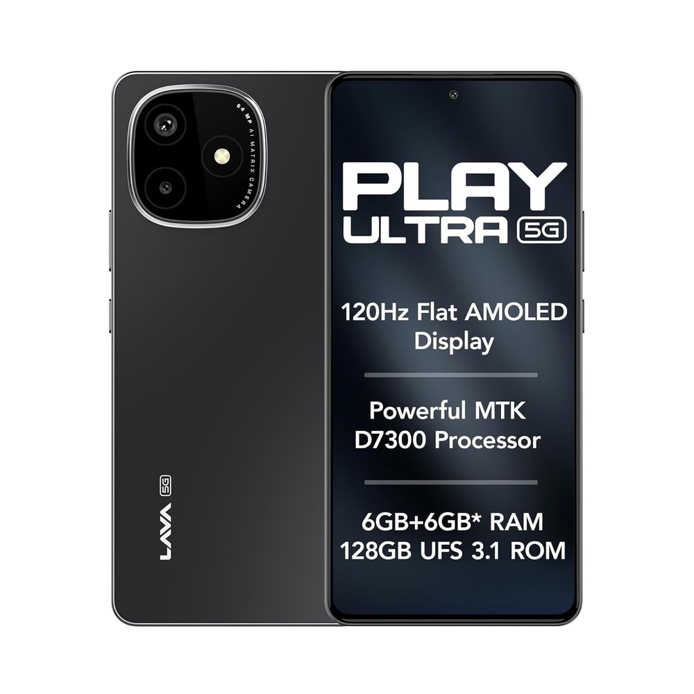 Lava Play Ultra 5G (Arctic Slate, 6+6*GB RAM, 128GB Storage) MTK D7300 Processor