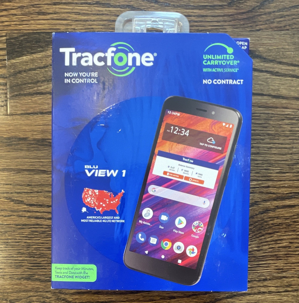 TracFone BLU View 1 B100DL 16GB Black 5.5in 8MP Android 9 4G LTE