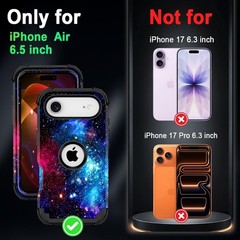 iPhone 17 Air Case, Glow in The Dark Three Layer Heavy Duty Sturdy Shockproof