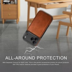 iPhone 17 Pro Max Case Wallet with Card Holder, RFID Blocking Leather Protection