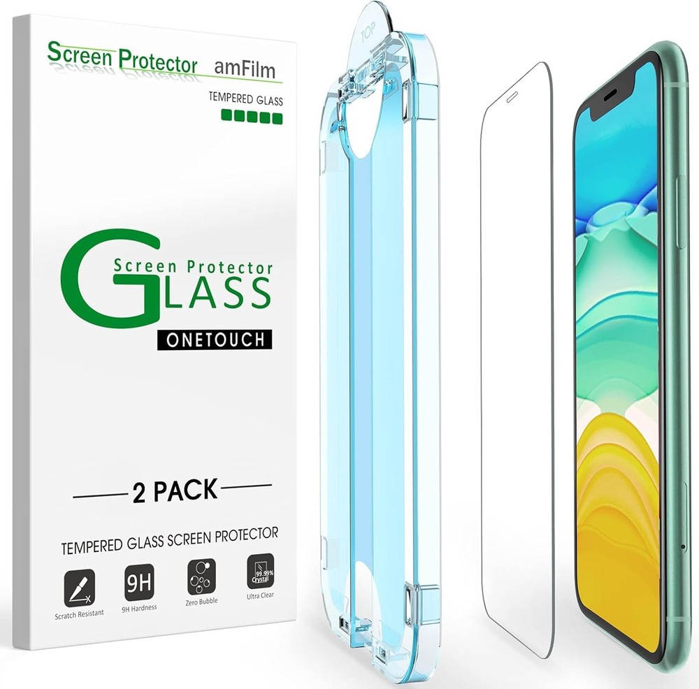 2PCS Glass Screen Protector for iPhone 11 & iPhone XR 6.1 Inch Tempered Glass