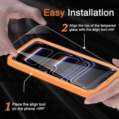 3-Pack Bubble-Free Tempered Glass Screen Protectors for iPhone 17 Pro Max