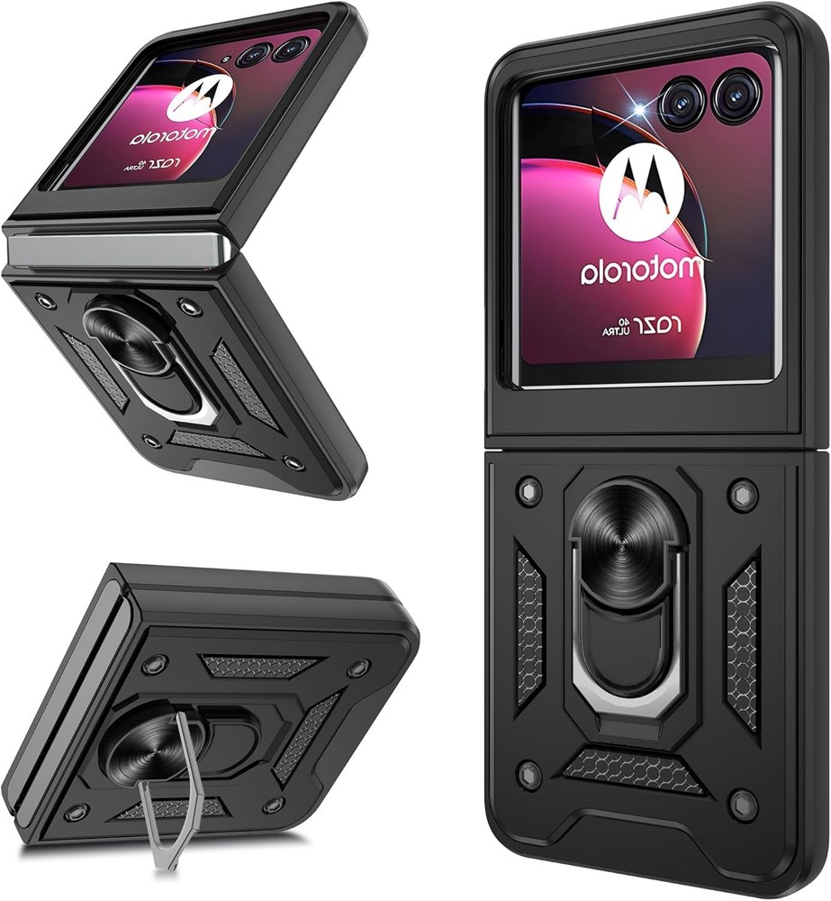 Motorola Razr Plus 2023 Case, Heavy Duty Shockproof with 360° Rotation Kickstand
