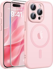 Light Pink Military Grade Shockproof Case & Screen Protector for iPhone 15 Pro