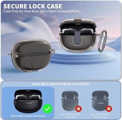 Secure Lock for Bose Ultra Open Earbuds Case(2024) Clear TPU Shockproof Cover