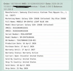 Factory Unlocked Samsung Galaxy S26 Plus 12GB RAM 256GB SM-S947U1 Blue