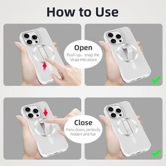 Military-Grade Shockproof Case for iPhone 14 Pro Max with Invisible Stand, White