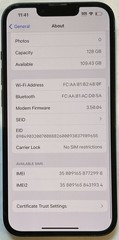 TESTED USED GSM UNLOCKED MIDNIGHT iPhone 13, 128GB A2482 MLA23LL/A, 98% BATTERY