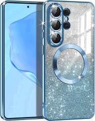 Clear Magnetic Glitter Gradient Case & Camera Lens Protector for Galaxy S26 Ultr