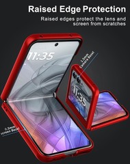 Case for Motorola Razr 2024/2025 – Thin Hard Matte Polycarbonate Cover – Red+Gla