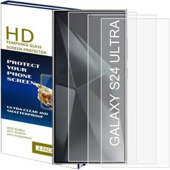[3+1 PCS] Tempered Glass Screen Protectors for Samsung Galaxy S24 Ultra 6.8 Inch