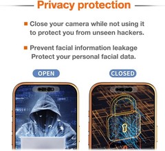 2 Pack Front Camera Privacy Cover, Transparent, Compatible with iPhone 17/16/15/