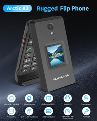 Rugged Flip Phone Unlocked, 4G LTE 2.8” Touchscreen Smart Cell Phone Android 11