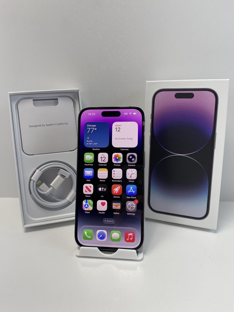 Apple iPhone 14 Pro A2650 512GB Purple Unlocked device 98% battery health