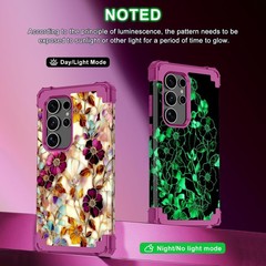 Three Layer Heavy Duty Shockproof Case for Galaxy S24 Ultra, Hard Plastic Bumper