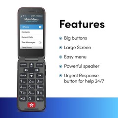 LIVELY Jitterbug Flip2 – Flip Cell Phone for Seniors 1 Count (Pack of 1), Red