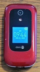 Doro 7050 DFC-0180 – Red and Black ( Consumer Cellular ) 4G VoLTE Flip Phone