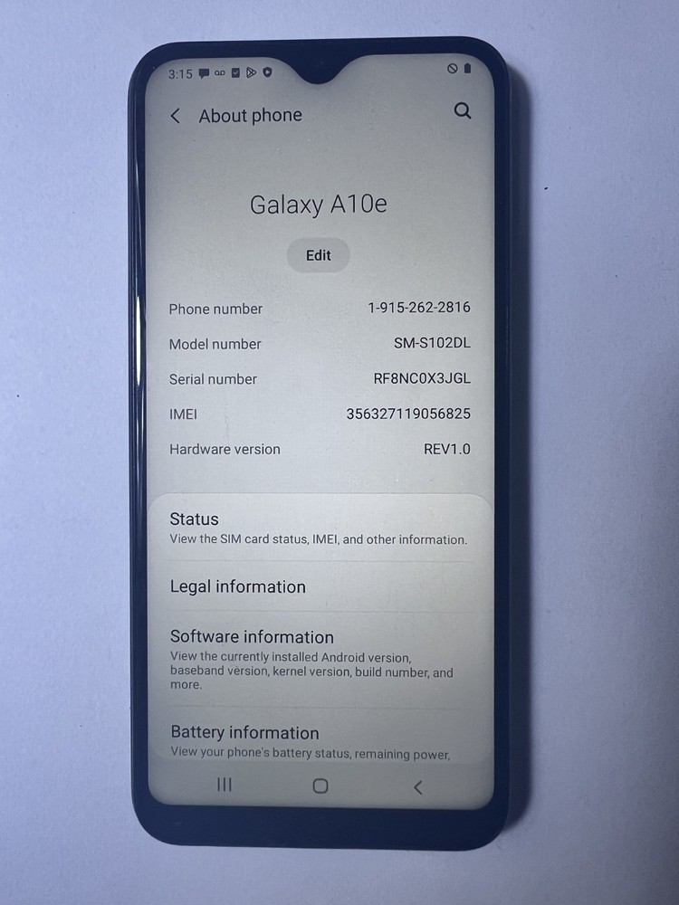 Samsung Galaxy A10e SM-S102DL Tracfone / StraightTalk 32GB Black Tested & Works!