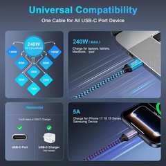 240W Fast Charging Type-C Charger Adapter 2-Pack for Samsung Galaxy S26 Ultra/S2