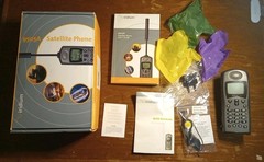 Iridium 9505A Satellite Phone with Accessories + SIM +Box Powers On