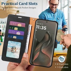 1. For Motorola Edge 2025 Case Wallet RFID Blocking Shockproof Magnetic Closure