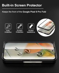 Google Pixel 9 Pro Fold PU Leather+Hard Case Ultra Thin Slim Shockproof Yellow