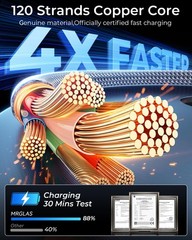 4-Pack 60W Type-C Fast Charger for iPhone 17 16 Pro Max, 10+6.6+3.3+1.6FT