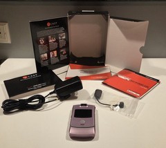 Motorola RAZR V3m Pink with Silver Vintage Rare Flip Phone Tested Works Megapix