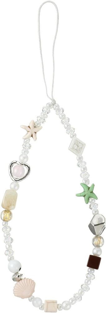 Beaded Camera Wrist Strap Cute Phone Charms Lanyard Pearl Bracelet Keychain Deco