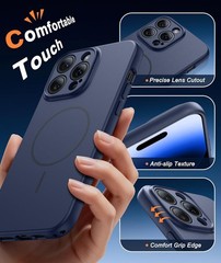 for iPhone 14 Pro Max Case Solid Matte Magnetic Phone Cover 14FT Military Grade