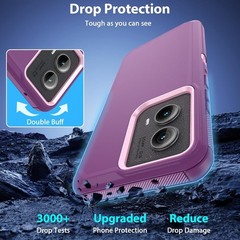 Heavy Duty Shockproof Rugged Case for Moto Edge 2024, Tough Cover Phone Cover